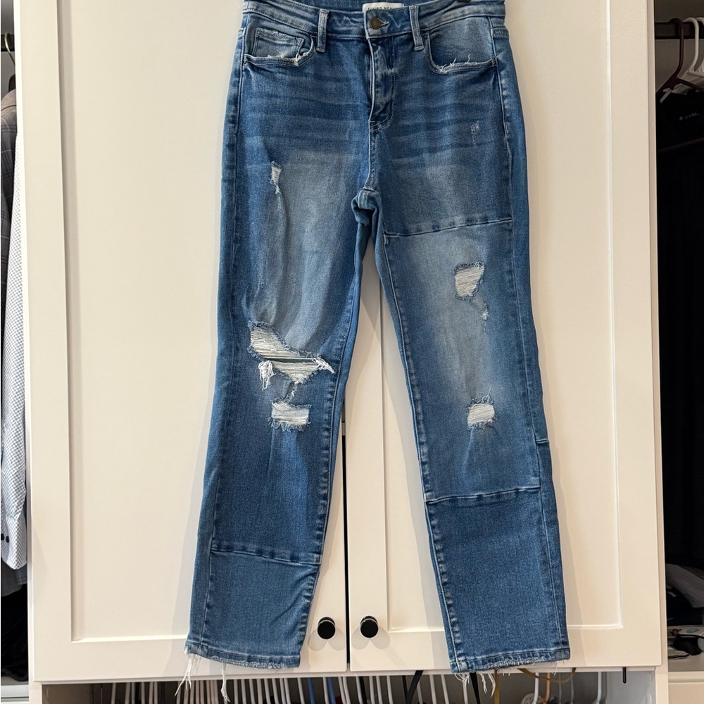Flying monkey distressed denim